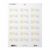 Gele monogram nood grunge retouradres etiket (Full Sheet)