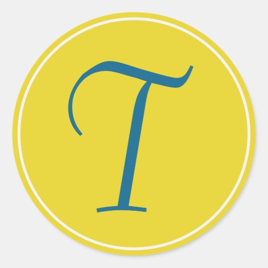 Gele Monogrammed Envelop Seal Stickers (Voorkant)