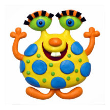 Gele monster, babyjongen, gebotteld