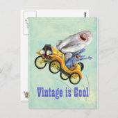 Gele monsterwagen briefkaart (Voorkant / Achterkant)