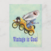 Gele  monsterwagen briefkaart (Voorkant)