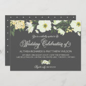 Gele mooie anemoon bloemige bruiloft II Kaart (Voorkant / Achterkant)