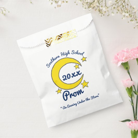 Gele moon Stars Night Sky Prom Gala Dance Bedankzakje (Gezegeld)