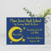 Gele moon Stars Night Sky Prom Gala Dance Kaart (Staand voorkant)