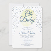 Gele moonsterren Oh Baby Neutrale Shower Kaart (Voorkant)
