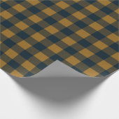 Gele mosterd Buffalo Plaid feestelijk gecontroleer Cadeaupapier (Hoek)