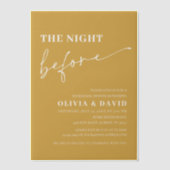 Gele mosterd de avond voor het repetitiediner vellum uitnodigingen (Voorkant)