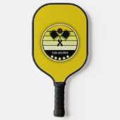 Gele mosterd gepersonaliseerd pickleball paddle (Achterkant)