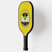 Gele mosterd gepersonaliseerd pickleball paddle (Links)