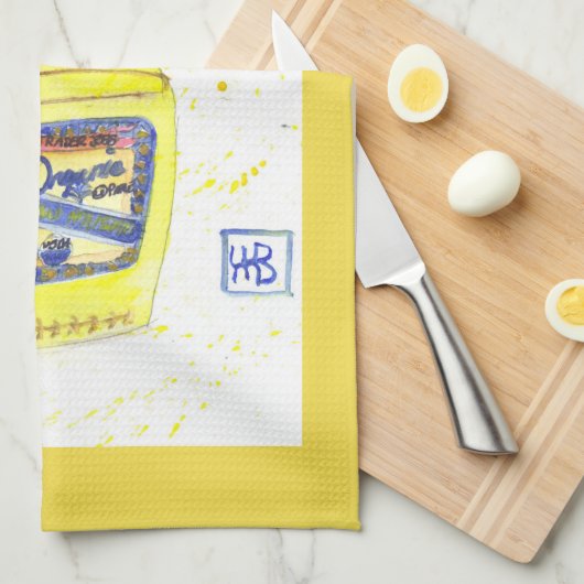 Gele mosterd theedoek (Quarter Fold)