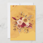 Gele Mosterd Waterverf Dahlia Flowers Bruiloft Kaart (Achterkant)
