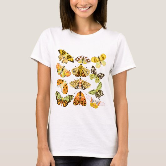 Gele moth en vlinder t-shirt (Voorkant)