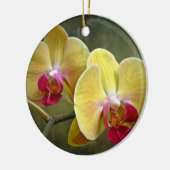 Gele moth Orchids - Phalaenopsis Keramisch Ornament (Links)