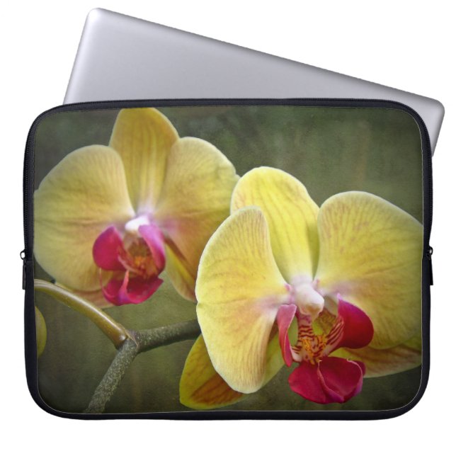 Gele moth Orchids - Phalaenopsis Laptop Sleeve (Voorkant)