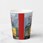 Gele Motor van de trein, 65ste verjaardag, Papieren Bekers (Links)
