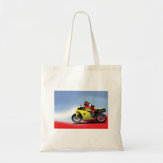 Gele motorfiets Canvas tas (Voorkant)