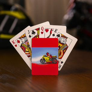Gele Motorfiets Speelkaarten