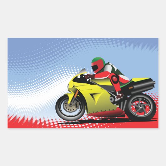 Gele Motorfiets Stickers (Voorkant)