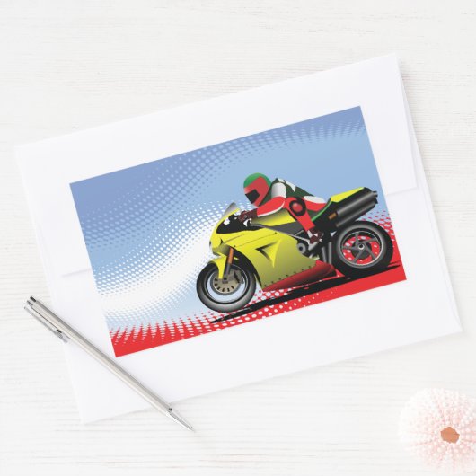 Gele Motorfiets Stickers (Envelop)