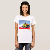 Gele Motorfiets Vrouwen T-shirt (Voorkant volledig)