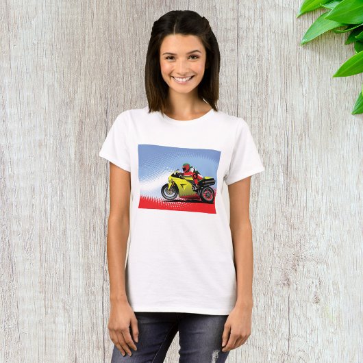 Gele Motorfiets Vrouwen T-shirt