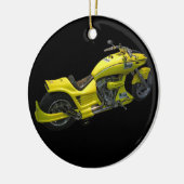 Gele motorrijtuigenversiering keramisch ornament (Links)