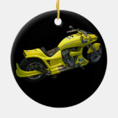 Gele motorrijtuigenversiering keramisch ornament (Achterkant)