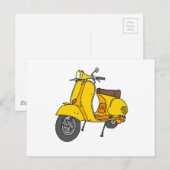 Gele motorscooter briefkaart (Voorkant / Achterkant)