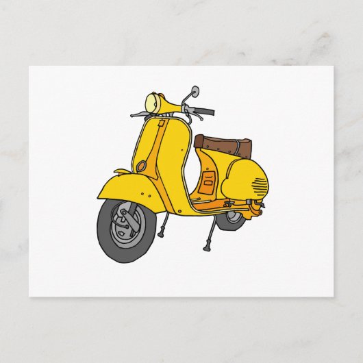 Gele motorscooter briefkaart (Voorkant)
