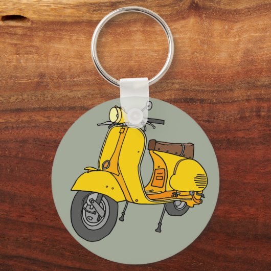 Gele motorscooter sleutelhanger (Voorkant)