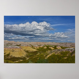 Gele Mounds Panorama, Badlands National Park. Poster