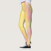 Gele Multi Gekleurde Python Snake Print Dames Leggings (Links)