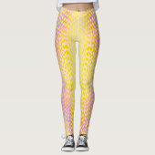Gele Multi Gekleurde Python Snake Print Dames Leggings (Voorkant)