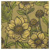 Gele Mums Stof (Swatch)