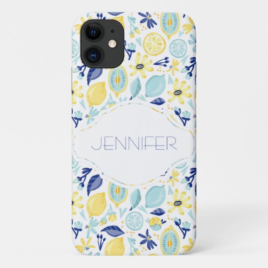Gele Munt Groen en Blauw Gepersonaliseerd Case-Mate iPhone Case (Achterkant)