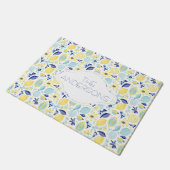 Gele Munt Groen en Blauw Gepersonaliseerd Deurmat (Schuin)