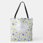 Gele Munt Groen en Blauw Gepersonaliseerd Tote Bag (Voorkant)