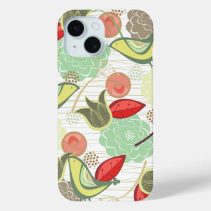 Gele munt zoete vogels bloementuin bloeit chique iPhone 15 case