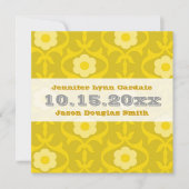 Gele Mustard Floral Wedding Invitations Kaart (Voorkant)