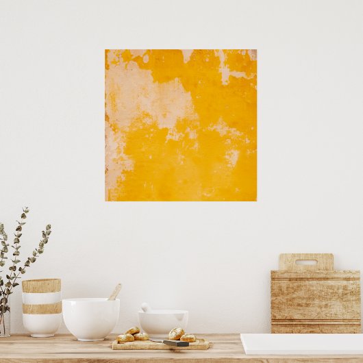 Gele muur in Malta poster (Keuken)