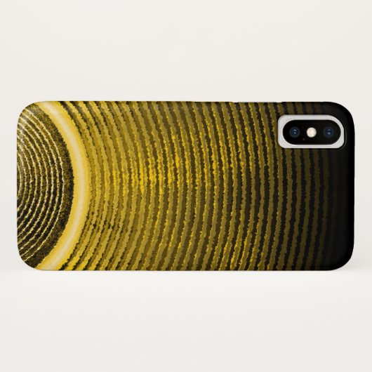Gele muziekluidspreker en geluidsgolven Case-Mate iPhone case (Achterkant (horizontaal))