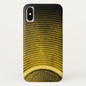 Gele muziekluidspreker en geluidsgolven Case-Mate iPhone case (Achterkant)
