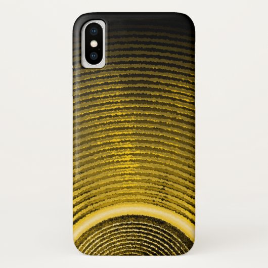 Gele muziekluidspreker en geluidsgolven Case-Mate iPhone case (Achterkant)