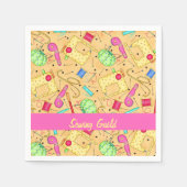 Gele naaigarens Kunstnaam gepersonalizeerd Servetten (Voorkant)