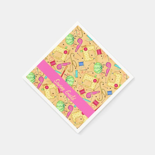 Gele naaigarens Kunstnaam gepersonalizeerd Servetten (Hoek)