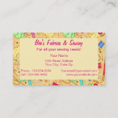 Gele naaigarens Kunststofwinkel Visitekaartje (Achterkant)