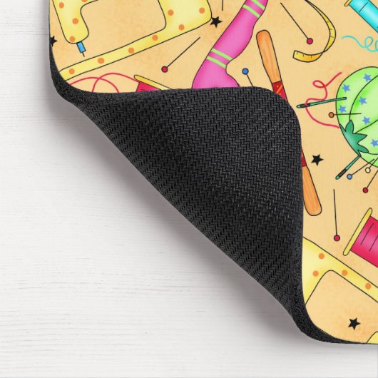 Gele naaigarens Mousepad Muismat (Hoek)