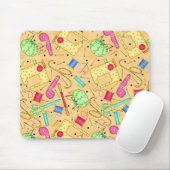 Gele naaigarens Mousepad Muismat (Met muis)