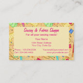Gele naaiwerk Winkelpromotie Kunststof Visitekaartje (Achterkant)