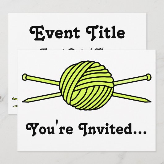 Gele naald van geel en broeknaalden kaart (Voorkant / Achterkant)